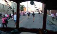 All of a sudden, we got passed up by the lead runners in the 2013 Susan Komen Race for the Cure.